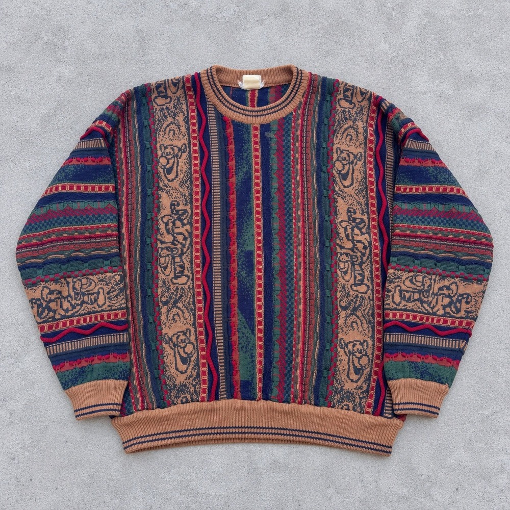 Vintage 90s Disney Catalog Tigger 3D Knit Sweater Mens XL Multicolor Coogi Style